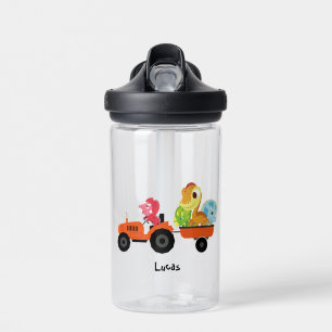 Cute dinosaur tractor Truck Back To School Pre-k Water Bottle
