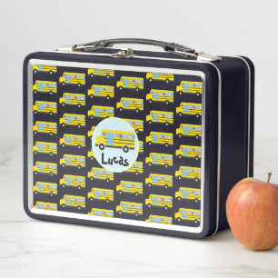 Cute dinosaur tractor Truck School kids boys Metal Lunch Box