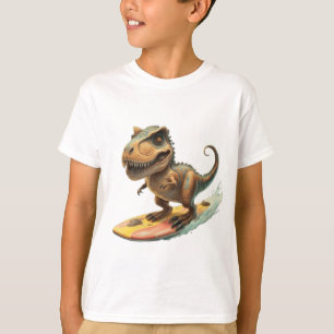 Cute dinosaur trex surfing T-Shirt