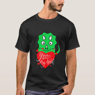Cute Dinosaur Triceratops Kids Boys Girls Valentin T-Shirt