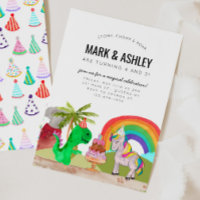 Cute Dinosaur Unicorn Cake Candle Joint Birthday