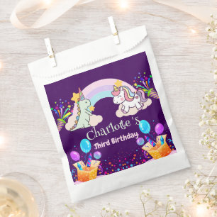 Cute Dinosaur Unicorn rainbow Balloon birthday Favour Bag