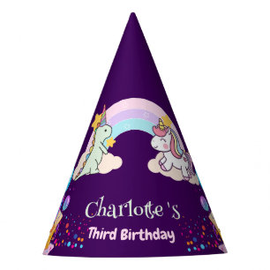 Cute Dinosaur Unicorn rainbow Balloon birthday Party Hat