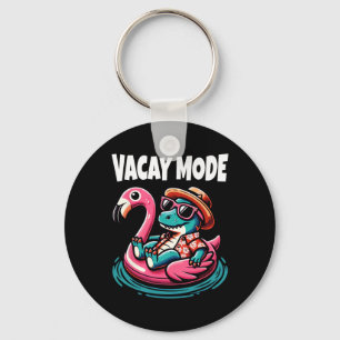 Cute Dinosaur Vacay Mode Funny Family Vacation Kid Keychain
