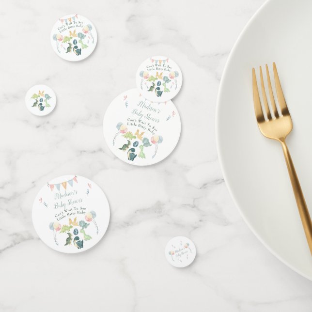 Cute Dinosaur Watercolor Baby Shower Confetti (Group)
