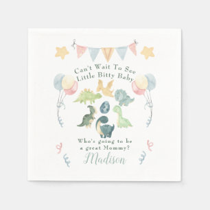 Cute Dinosaur Watercolor Baby Shower Napkin