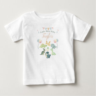 Cute Dinosaur Watercolor Personalized Baby T-Shirt