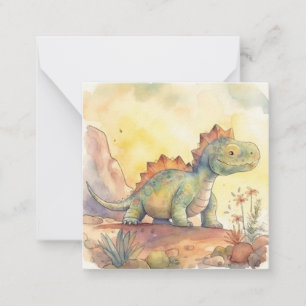 Cute Dinosaur Watercolor Storybook Card