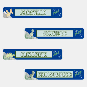 Cute Dinosaur Waterproof Name Set 1 Blue