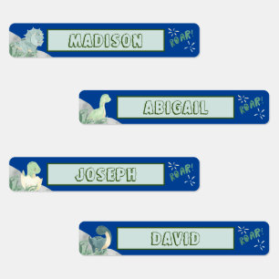 Cute Dinosaur Waterproof Name Set 2 Blue