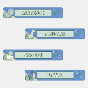 Cute Dinosaur Waterproof Name Set 2 Light Blue