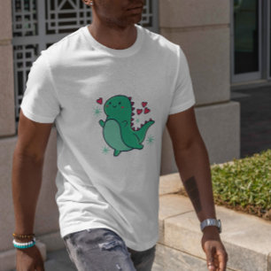 Cute Dinosaur With Hearts T-Shirt