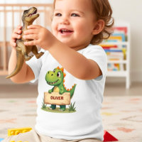 Cute Dinosaur with Name Sign Personalized