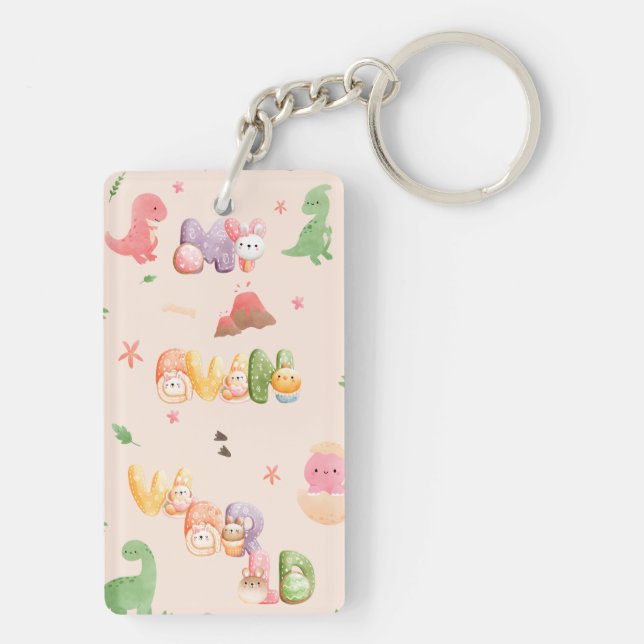 Cute Dinosaur World | Acrylic Keychain (Back)