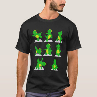 Cute Dinosaur Yoga Costume Girls Boys Youth Kids T-Shirt