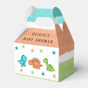 Cute Dinosaurs and Stars Baby Shower Favor Box