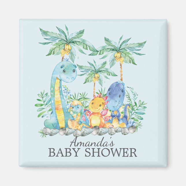 Cute Dinosaurs Baby Shower Favour  Magnet (Front)