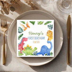 Cute Dinosaurs Birthday Party Napkin