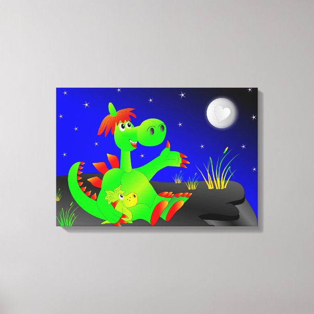 Cute Dinosaurs Canvas Print (Front)