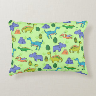 Cute Dinosaurs, Cartoon Style. Accent Pillow