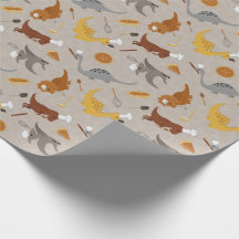Cute Dinosaurs Cooking in Beige and Brown