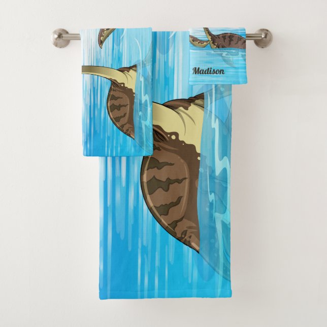 Cute Dinosaurs custom name towel set (Insitu)