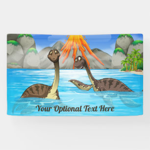 Cute Dinosaurs custom text Kids's banner