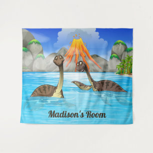 Cute Dinosaurs custom text tapestries