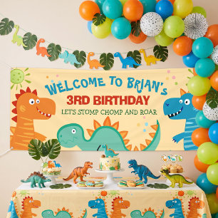 Cute Dinosaurs kid's Birthday Banner