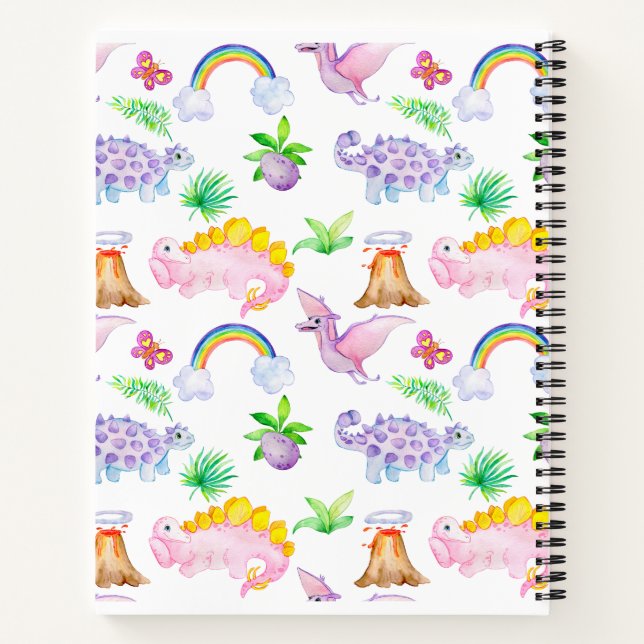 cute dinosaurs  notebook (Back)