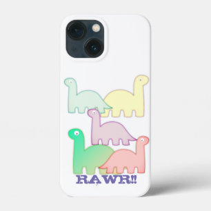 Cute Dinosaurs Pastel Colourful iPhone 13 Mini Case