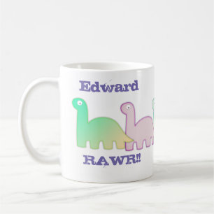 Cute Dinosaurs Pastel Colourful Coffee Mug