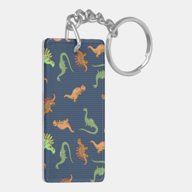 Cute Dinosaurs Pattern Keychain (Back Left)