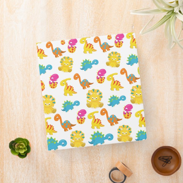 Cute Dinosaurs, Pattern Of Dinosaurs, Baby Dino Binder (In Situ)