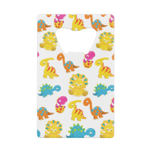 Cute Dinosaurs, Pattern Of Dinosaurs, Baby Dino Credit Card Bottle Opener