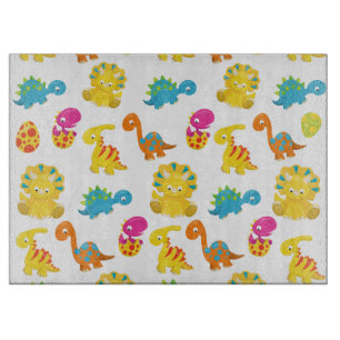 Cute Dinosaurs, Pattern Of Dinosaurs, Baby Dino Cutting Board