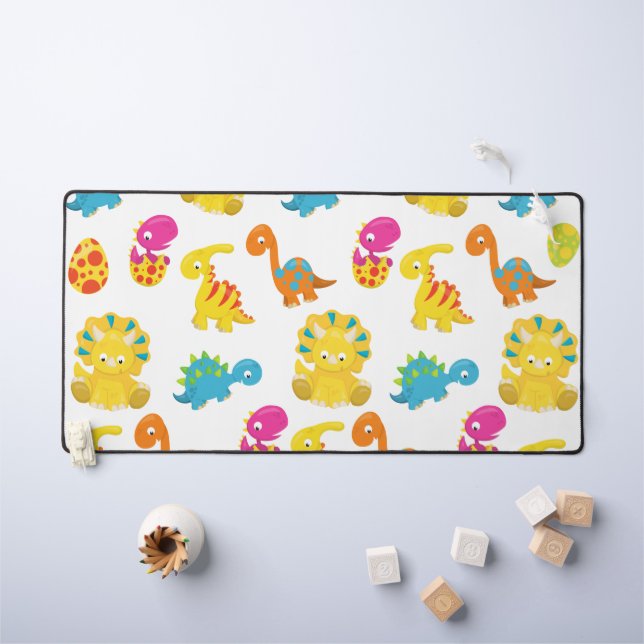 Cute Dinosaurs, Pattern Of Dinosaurs, Baby Dino Desk Mat (Kids Table)