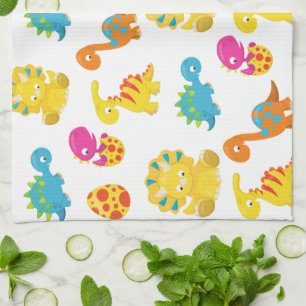 Cute Dinosaurs, Pattern Of Dinosaurs, Baby Dino Kitchen Towel