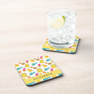 Cute Dinosaurs, Pattern Of Dinosaurs, Your Name Coaster