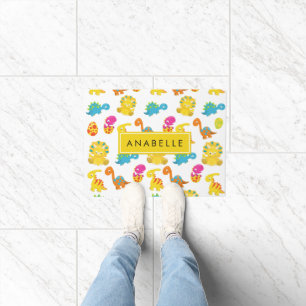 Cute Dinosaurs, Pattern Of Dinosaurs, Your Name Doormat
