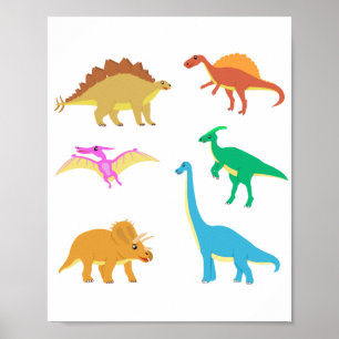 Cute Dinosaurs Poster