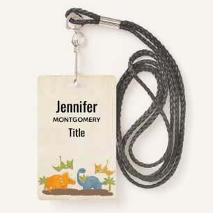 Cute Dinosaurs Prehistoric Wildlife Badge
