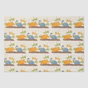 Cute Dinosaurs Prehistoric Wildlife Pattern Tissue Paper