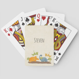 Cute Dinosaurs Prehistoric Wildlife Playing Cards