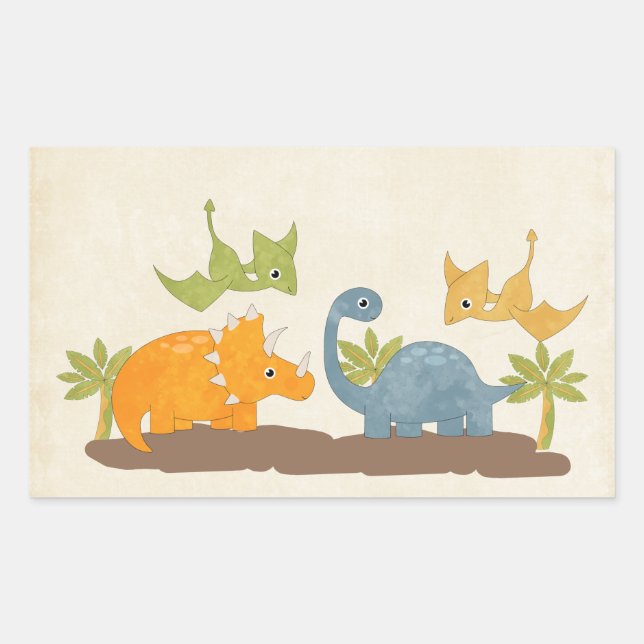 Cute Dinosaurs Prehistoric Wildlife Sticker (Front)