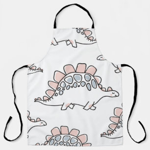 Cute dinosaurs seamless pattern apron