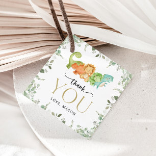 Cute Dinosaurs, T-Rex, Jurassic, First Birthday Favour Tags