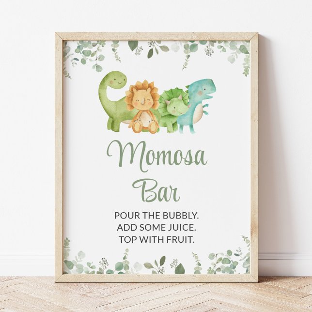 Cute Dinosaurs, T-Rex, Jurassic, Momosa Bar Poster (Creator Uploaded)