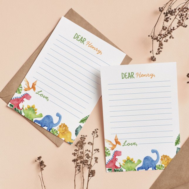 Cute Dinosaurs Time Capsule Note Message Card (Creator Uploaded)