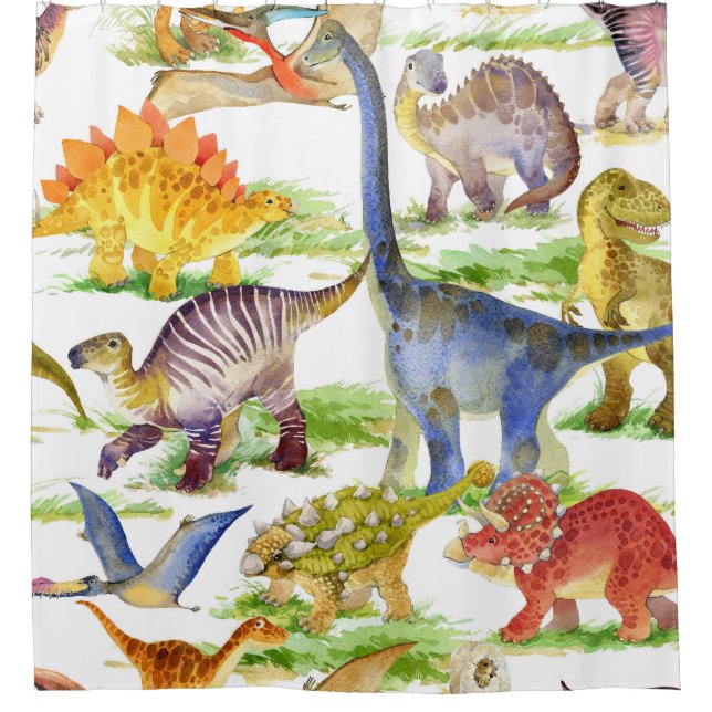 Cute Dinosaurs Watercolor Seamless Art (Front)